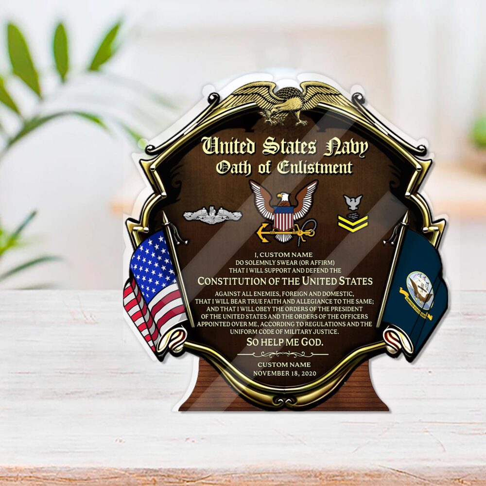 Navy Badge, E 3 Blue - Acrylic Plaque 8x8in - Image 3