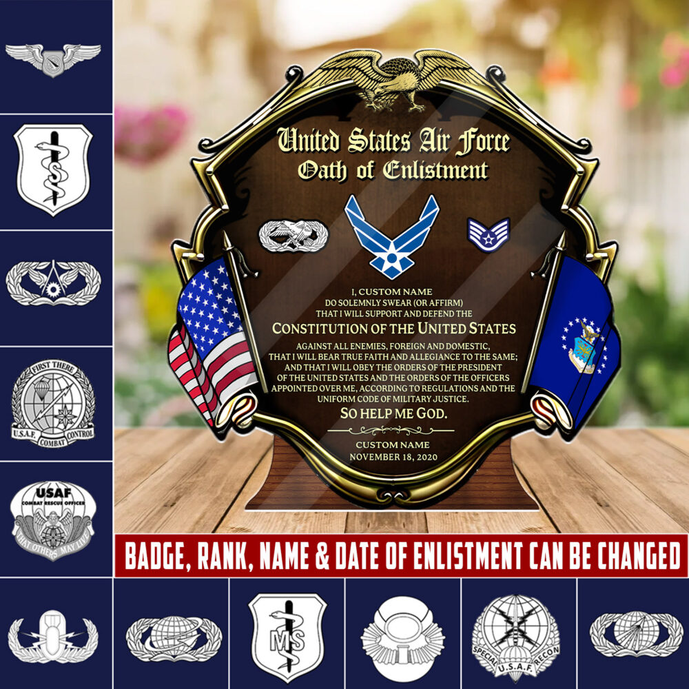Air Force Badge, Aim High … Fly-Fight-Win - Acrylic Plaque 4x4in