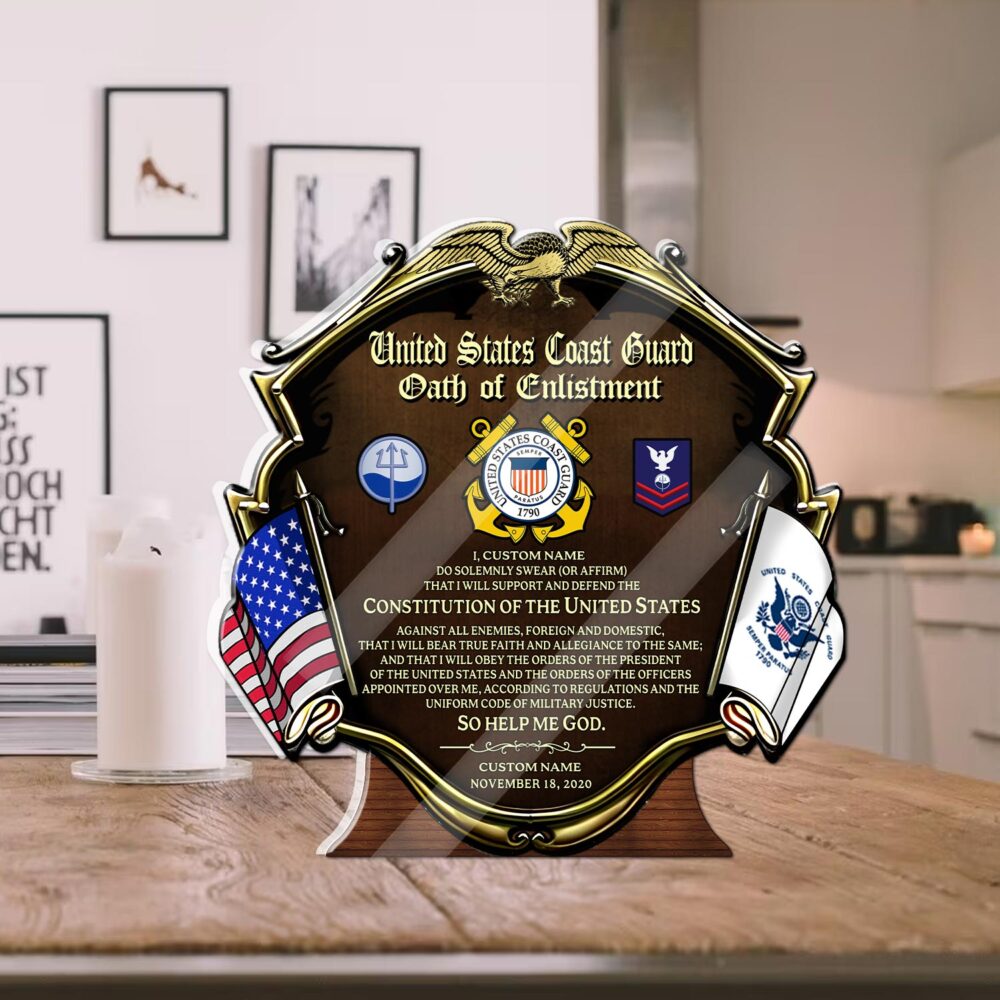 Coast Guard Rating, Always Remember, Never Forget - Acrylic Plaque 4x4in - Image 2