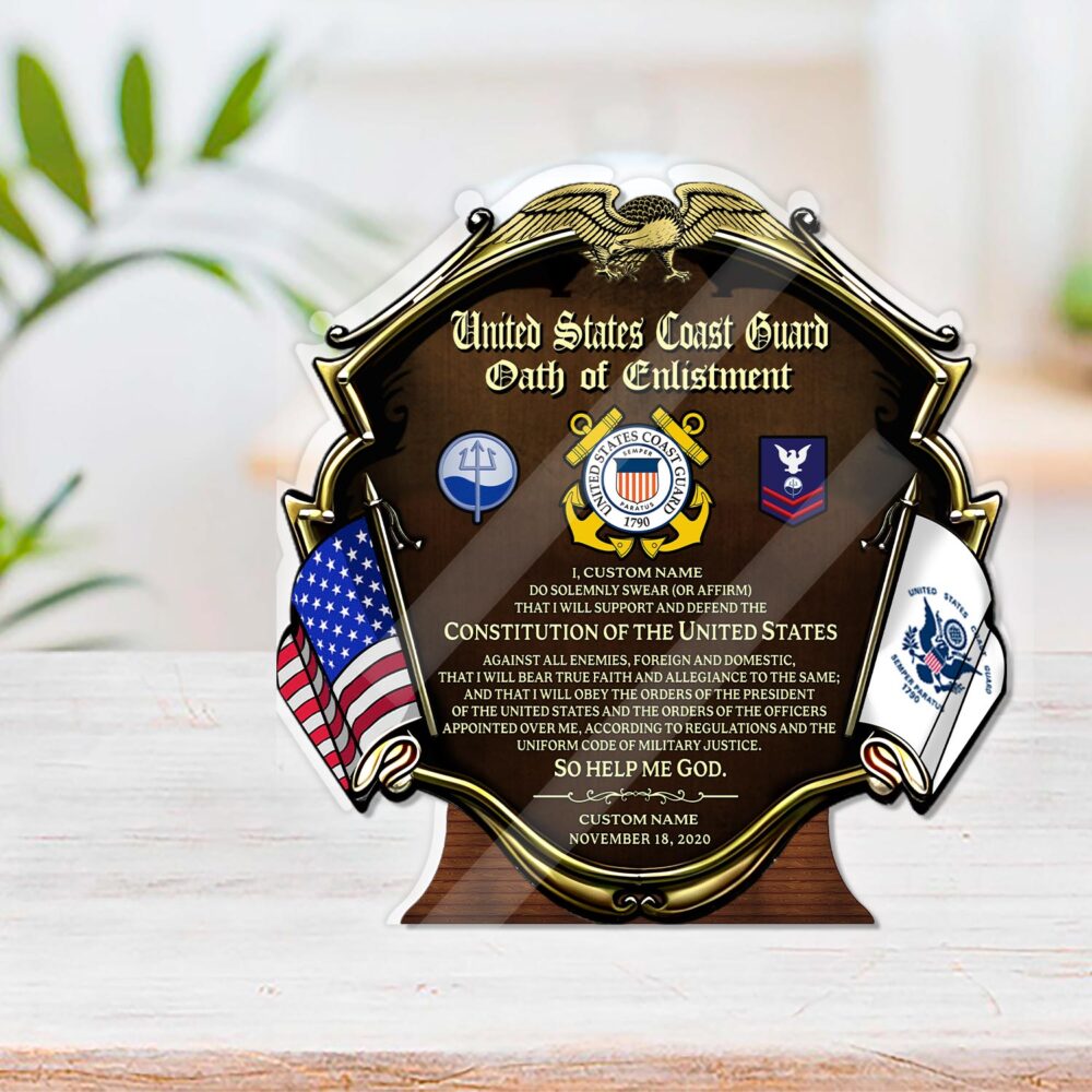 Coast Guard Rating, Always Remember, Never Forget - Acrylic Plaque 4x4in - Image 3