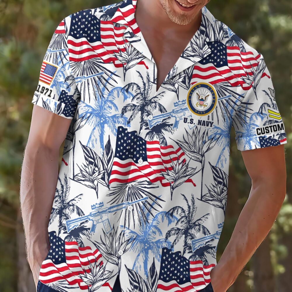 US Navy, E 9 Gold - Hawaii Shirt - Image 2