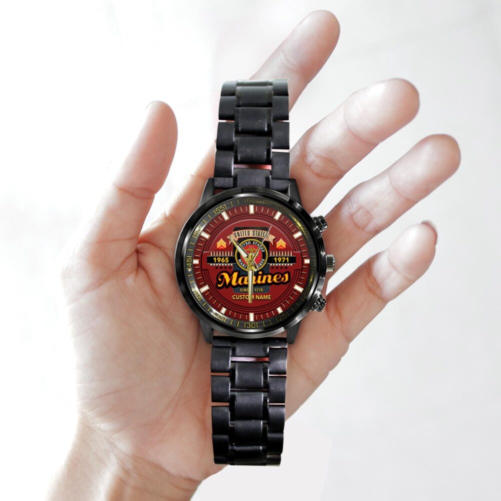 US Marine Corps, O 4 Marines Major - Black Stainless Steel Watch - Image 2