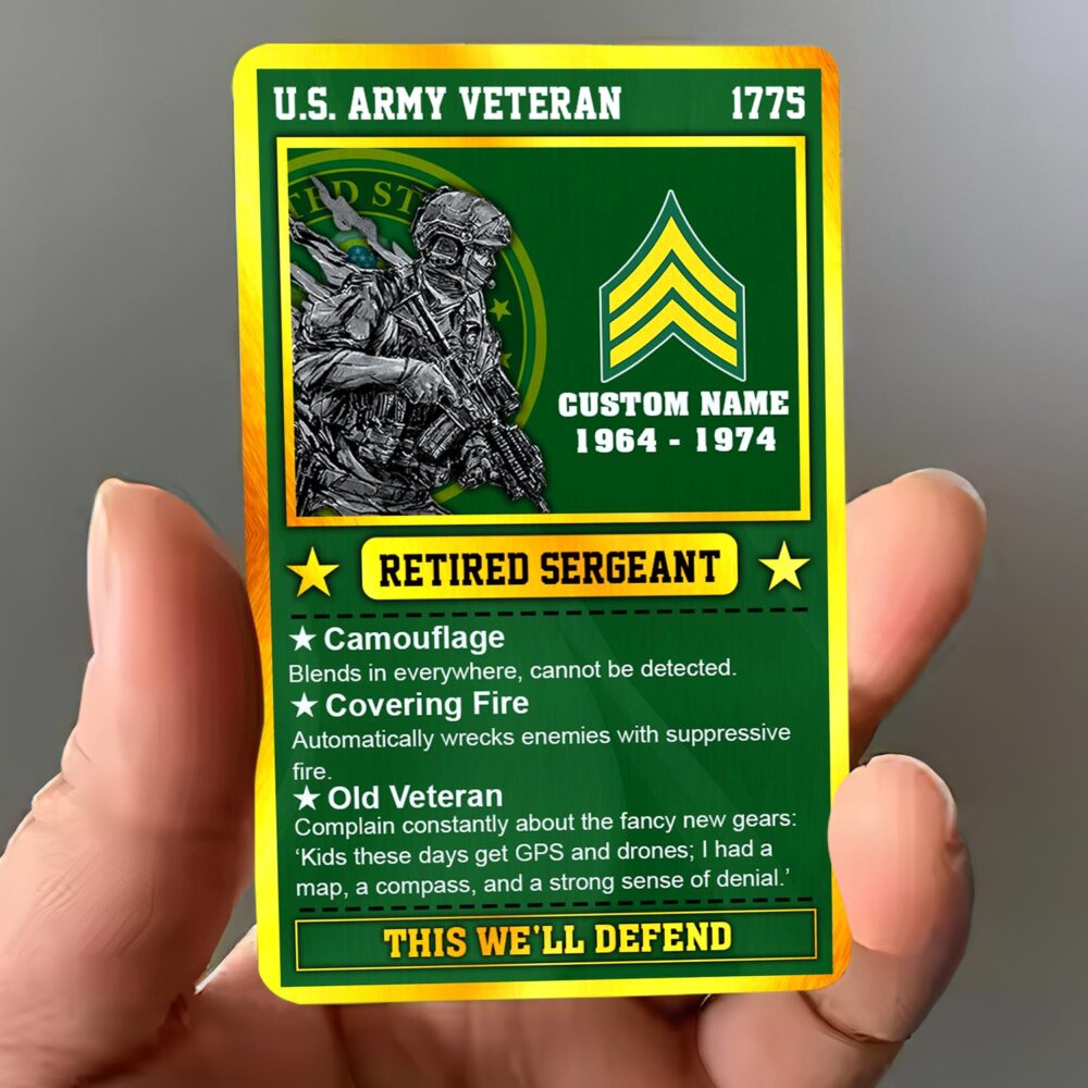 US Army, E 6 Army Staff Sergeant - Printed Metal Card - Image 3