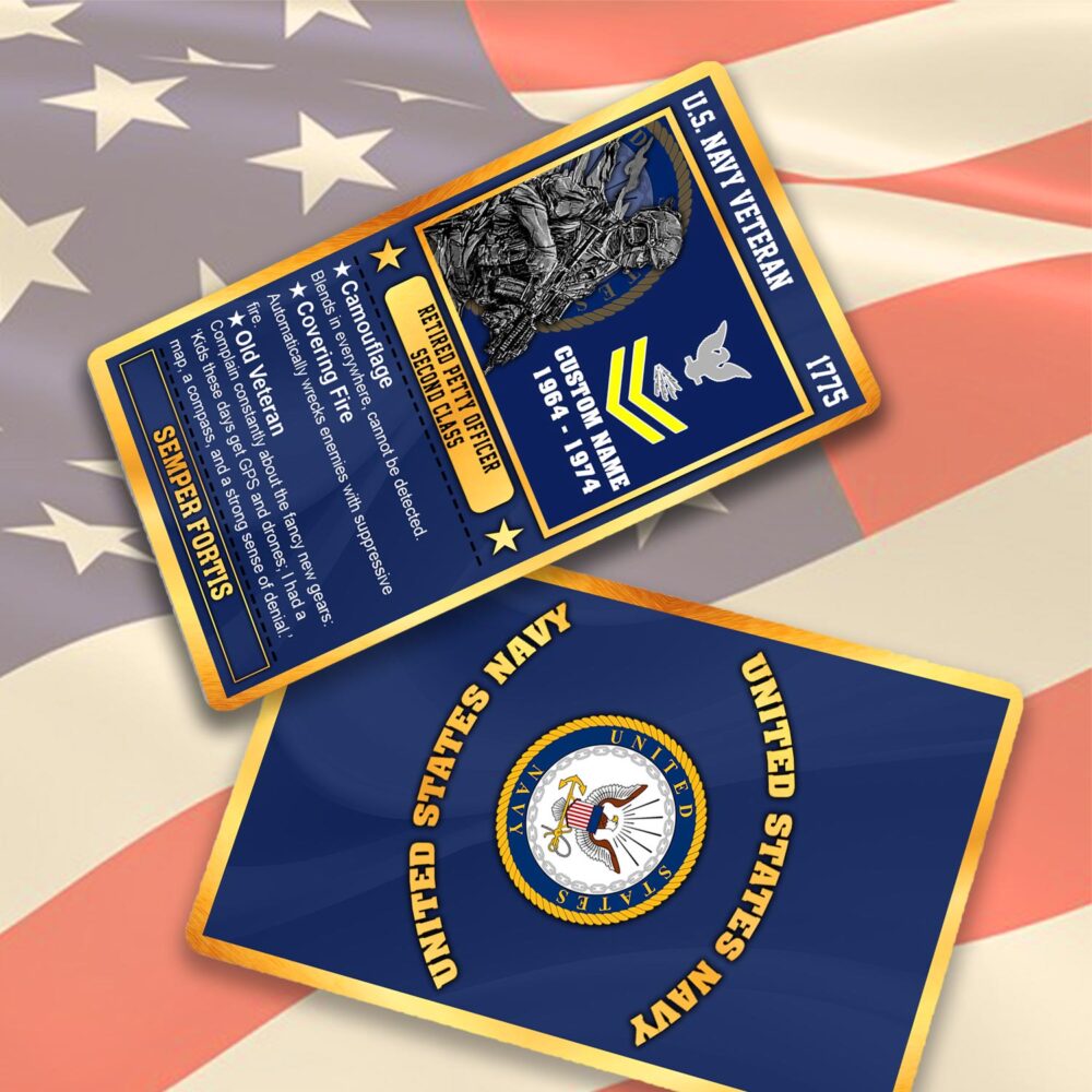 US Navy, Thank a Veteran - Printed Metal Card - Image 2