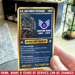 US Air Force , E 7 Air Force First Sergeant - Printed Metal Card