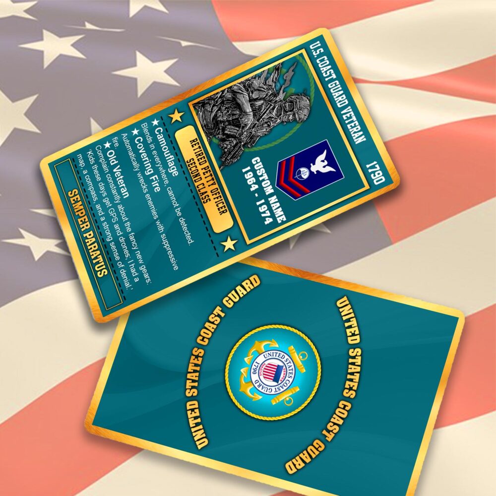 US Coast Guard, E 4 Red - Printed Metal Card - Image 2