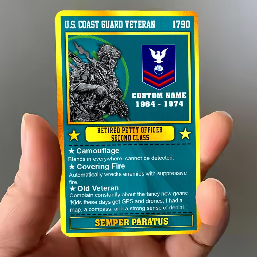 US Coast Guard, E 4 Red - Printed Metal Card - Image 3