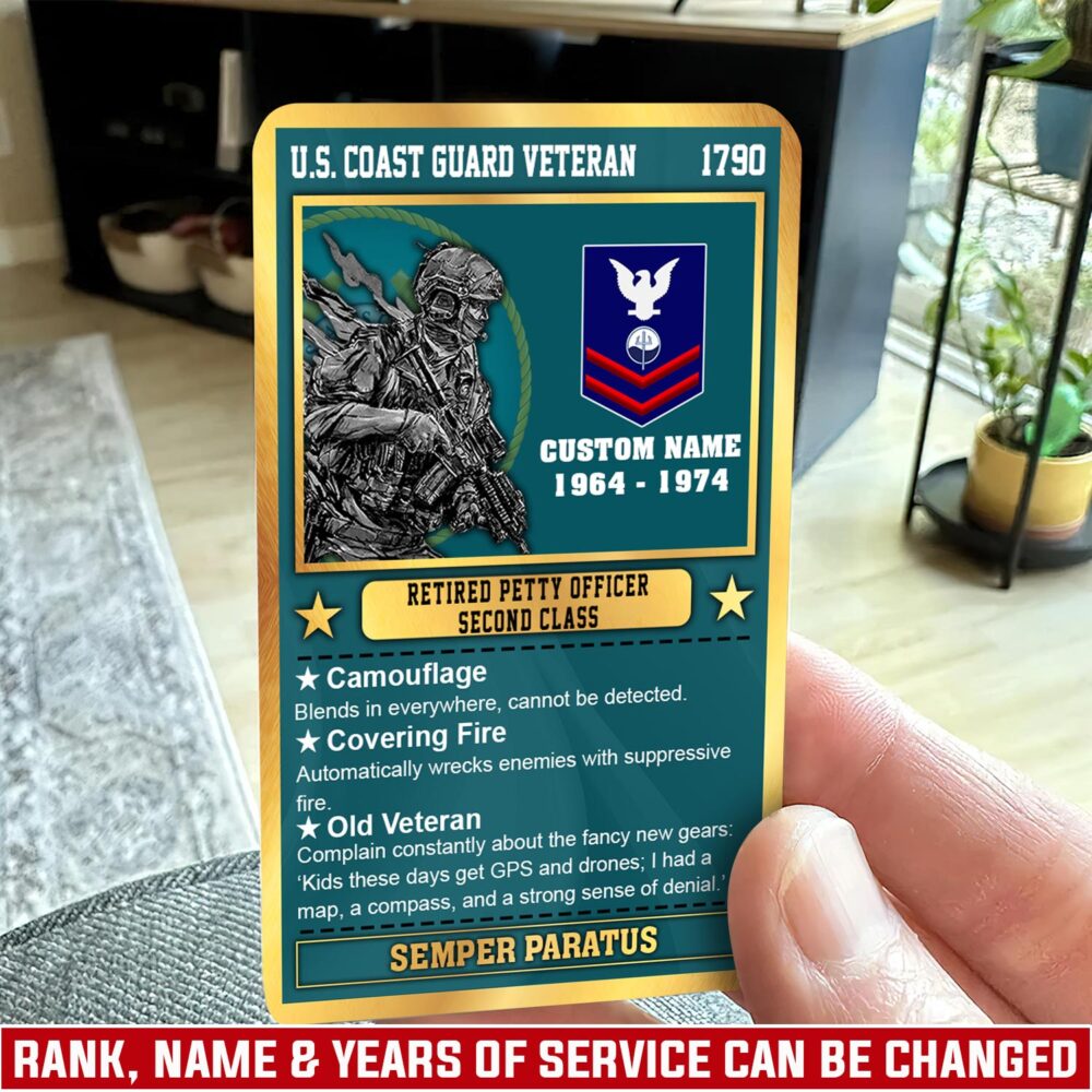 US Coast Guard, E 4 Red - Printed Metal Card