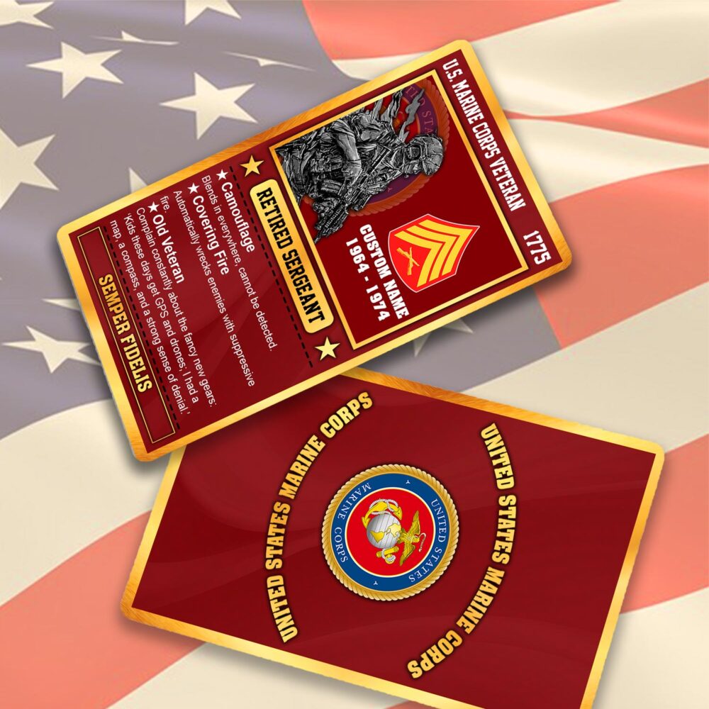 US Marine Corps, I Walked The Walk - Printed Metal Card - Image 2