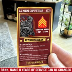 US Marine Corps, I Walked The Walk - Printed Metal Card