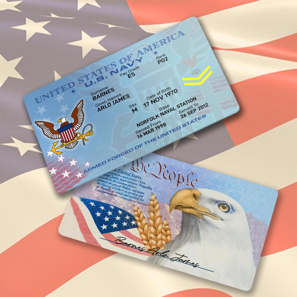 US Navy, Served With Pride - Printed Metal Card - Image 2