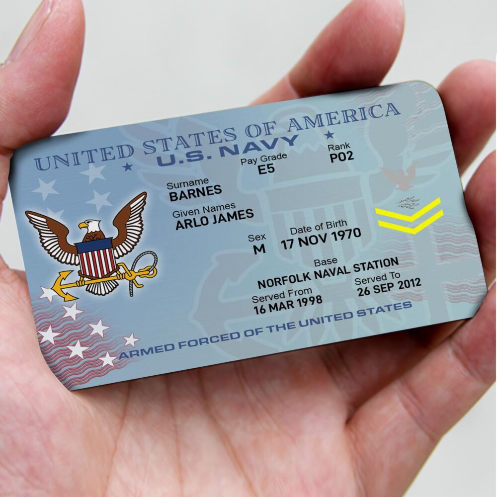 US Navy, Served With Pride - Printed Metal Card - Image 3
