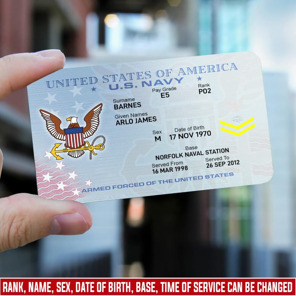 US Navy, Served With Pride - Printed Metal Card