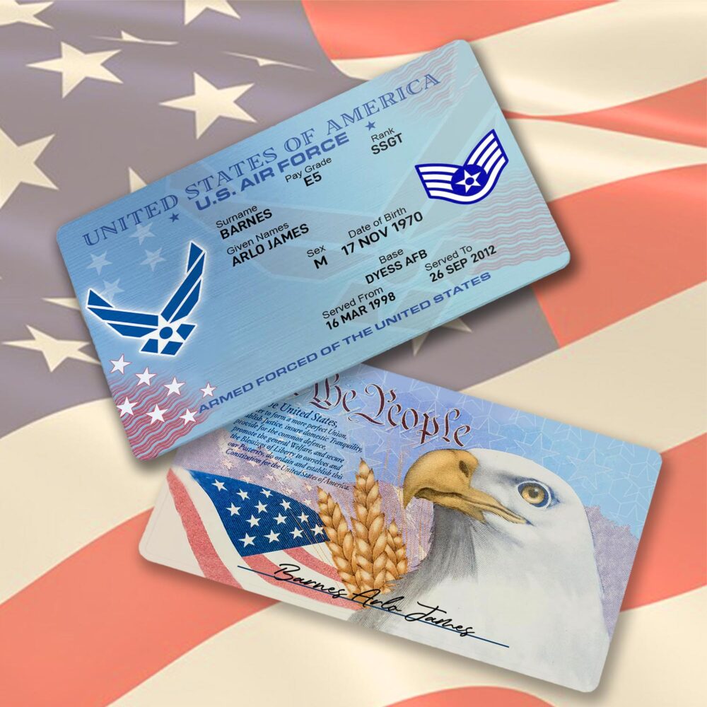 US Air Force , Aim High … Fly-Fight-Win - Printed Metal Card - Image 2