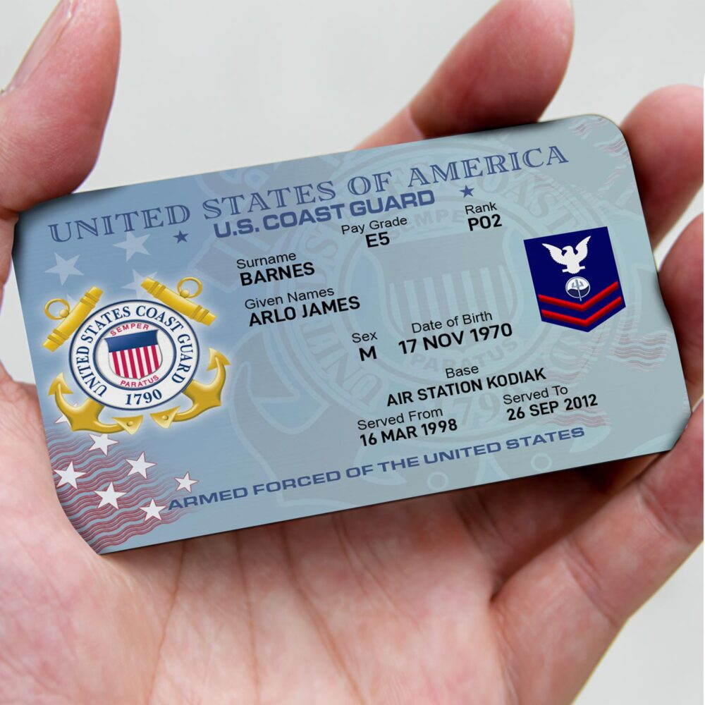 US Coast Guard, E 2 Blue - Printed Metal Card - Image 3