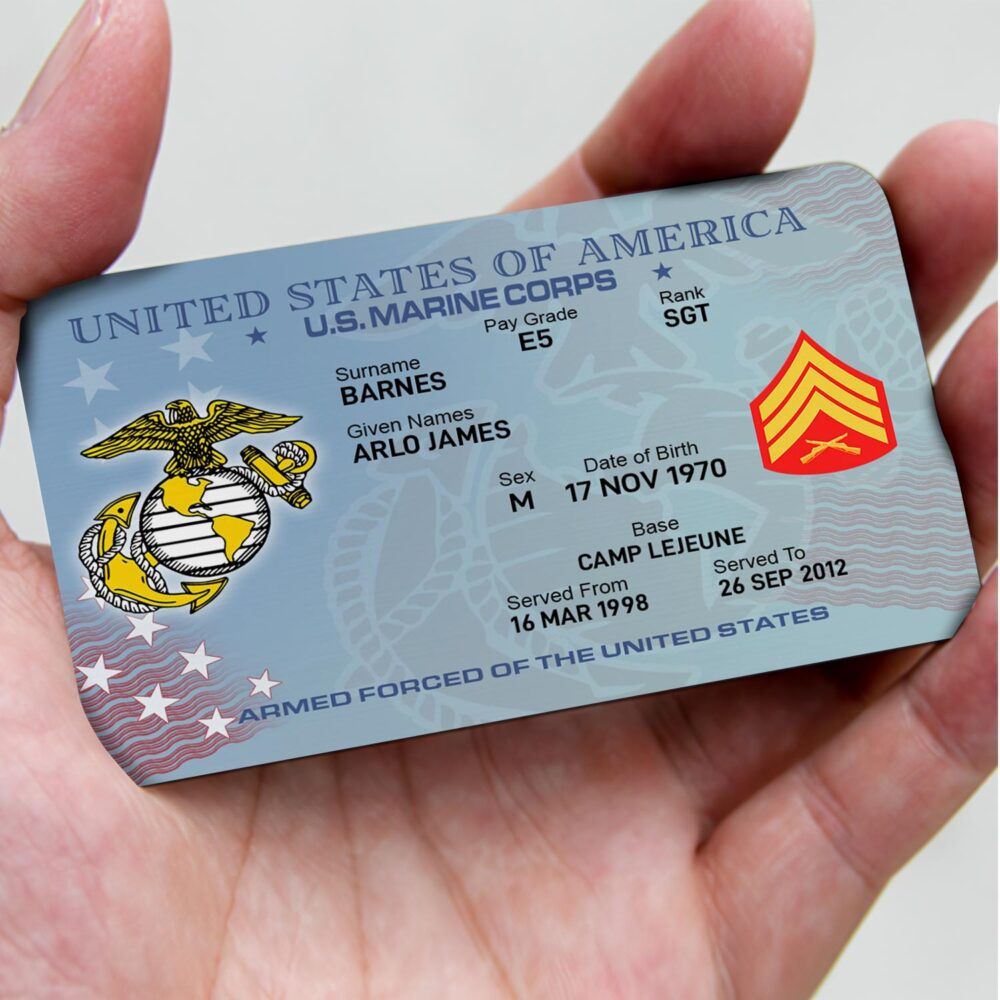 US Marine Corps, O 2 Marines First Lieutenant - Printed Metal Card - Image 3