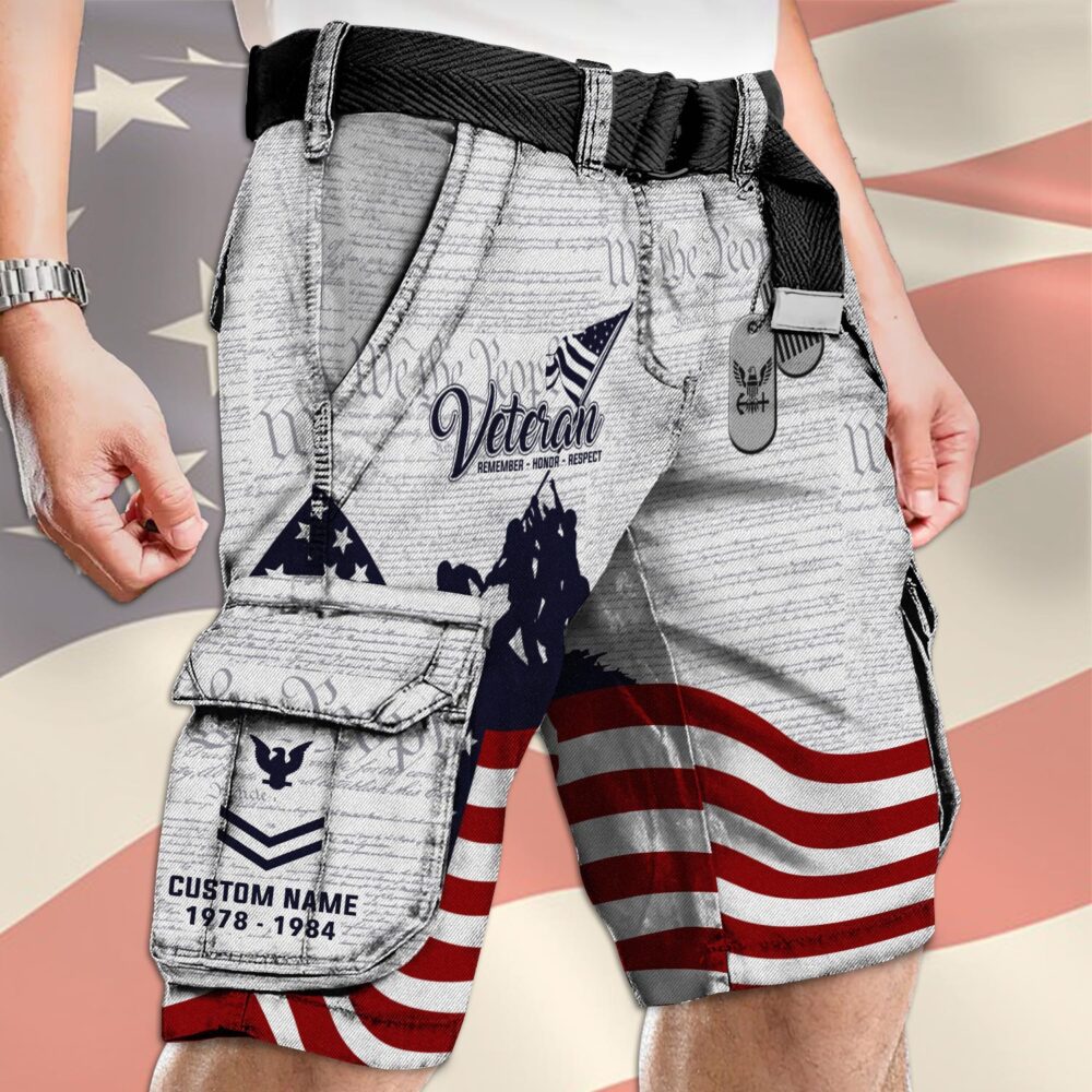 US Navy, Defender of Freedom - Cargo Shorts (Belt Excluded) - Image 4