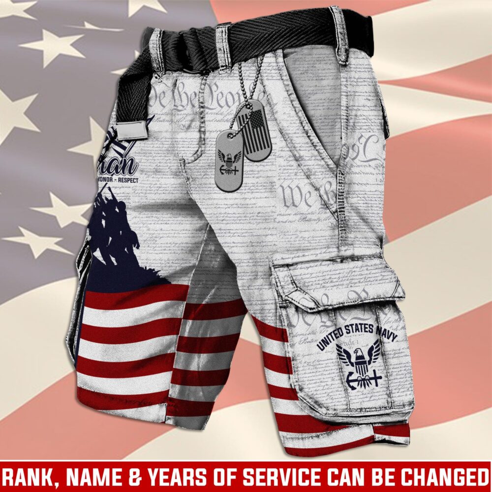 US Navy, Defender of Freedom - Cargo Shorts (Belt Excluded)