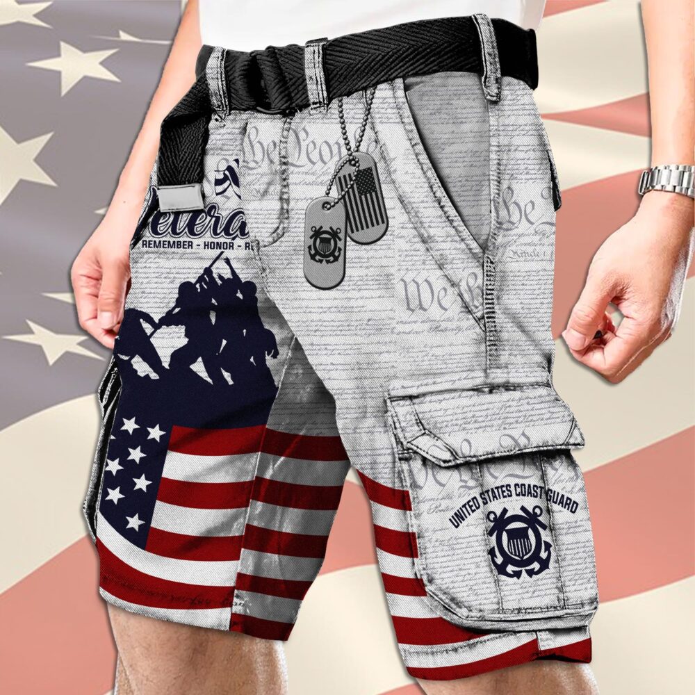 US Coast Guard, Once A Coastie, Always A Coastie - Cargo Shorts (Belt Excluded) - Image 3