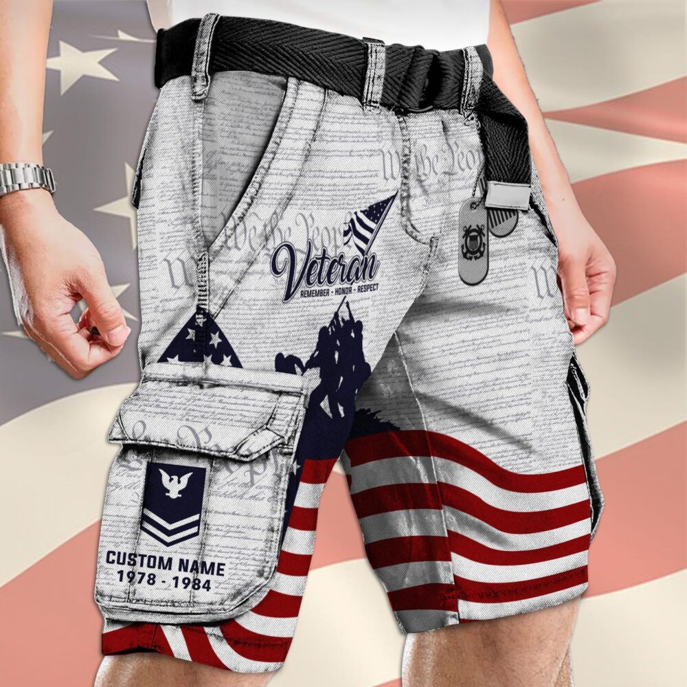 US Coast Guard, Once A Coastie, Always A Coastie - Cargo Shorts (Belt Excluded) - Image 4
