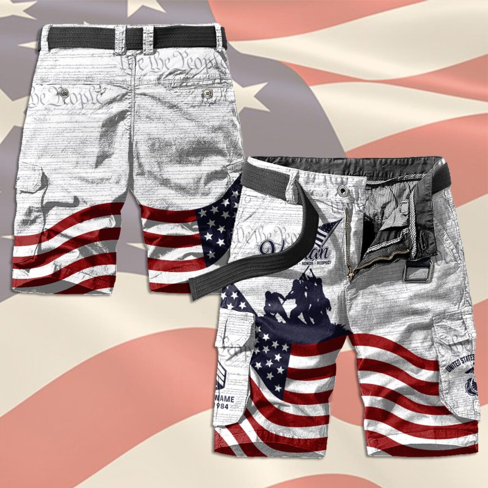 US Marine Corps, Freedom Over Fear - Cargo Shorts (Belt Excluded) - Image 2