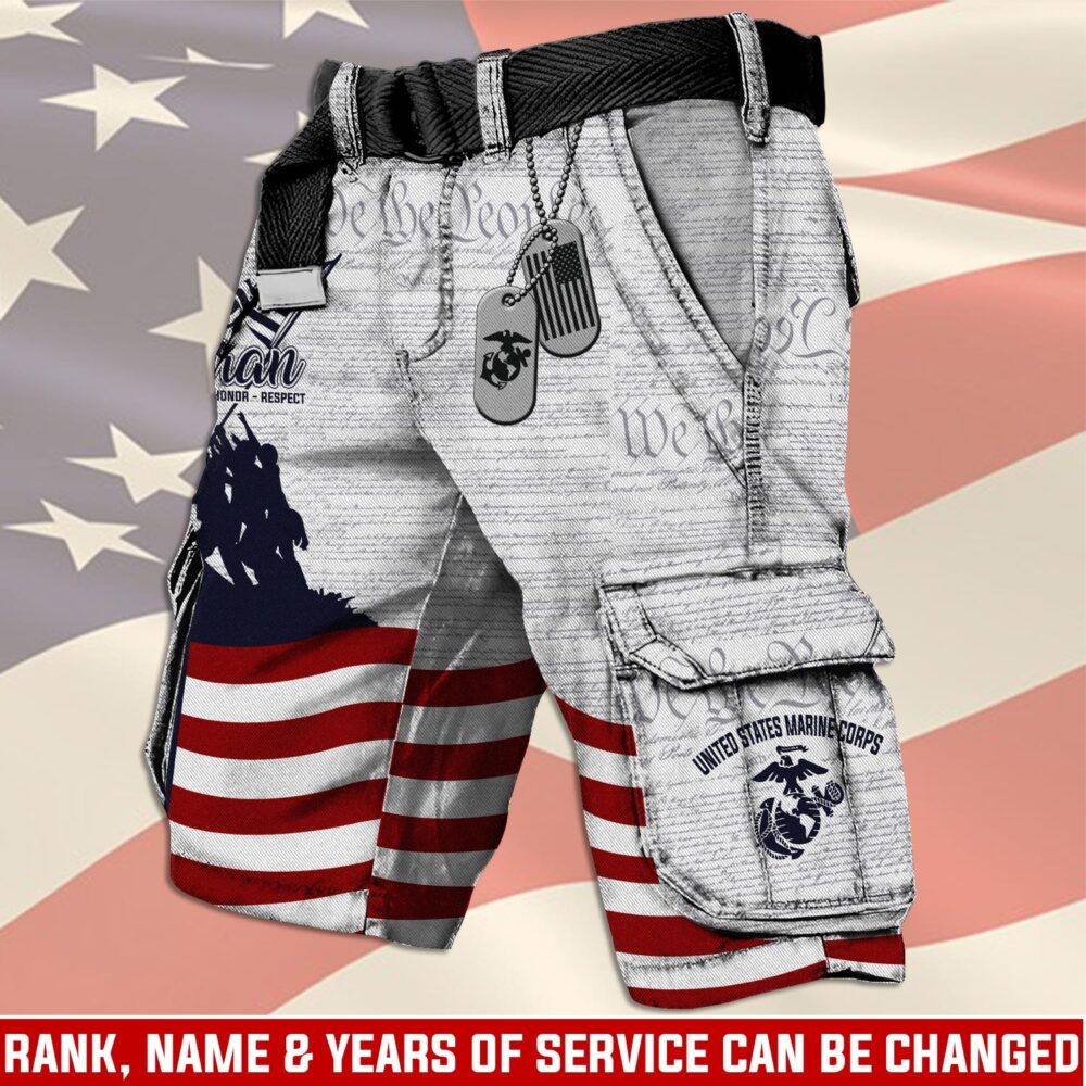 US Marine Corps, Freedom Over Fear - Cargo Shorts (Belt Excluded)