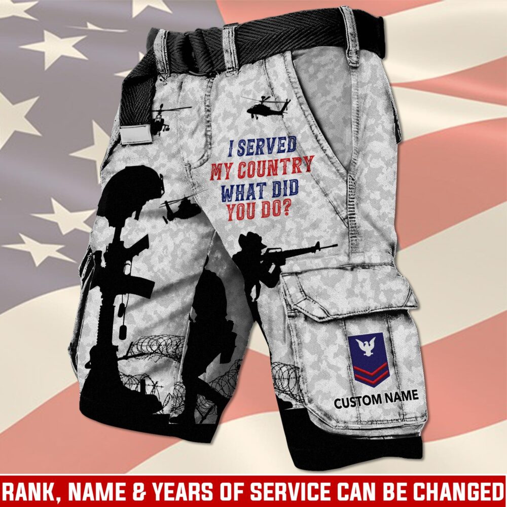 US Coast Guard, E 3 Blue - Cargo Shorts (Belt Excluded)