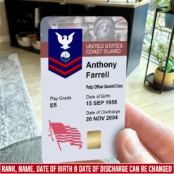 US Coast Guard, E 3 Blue - Printed Metal Card