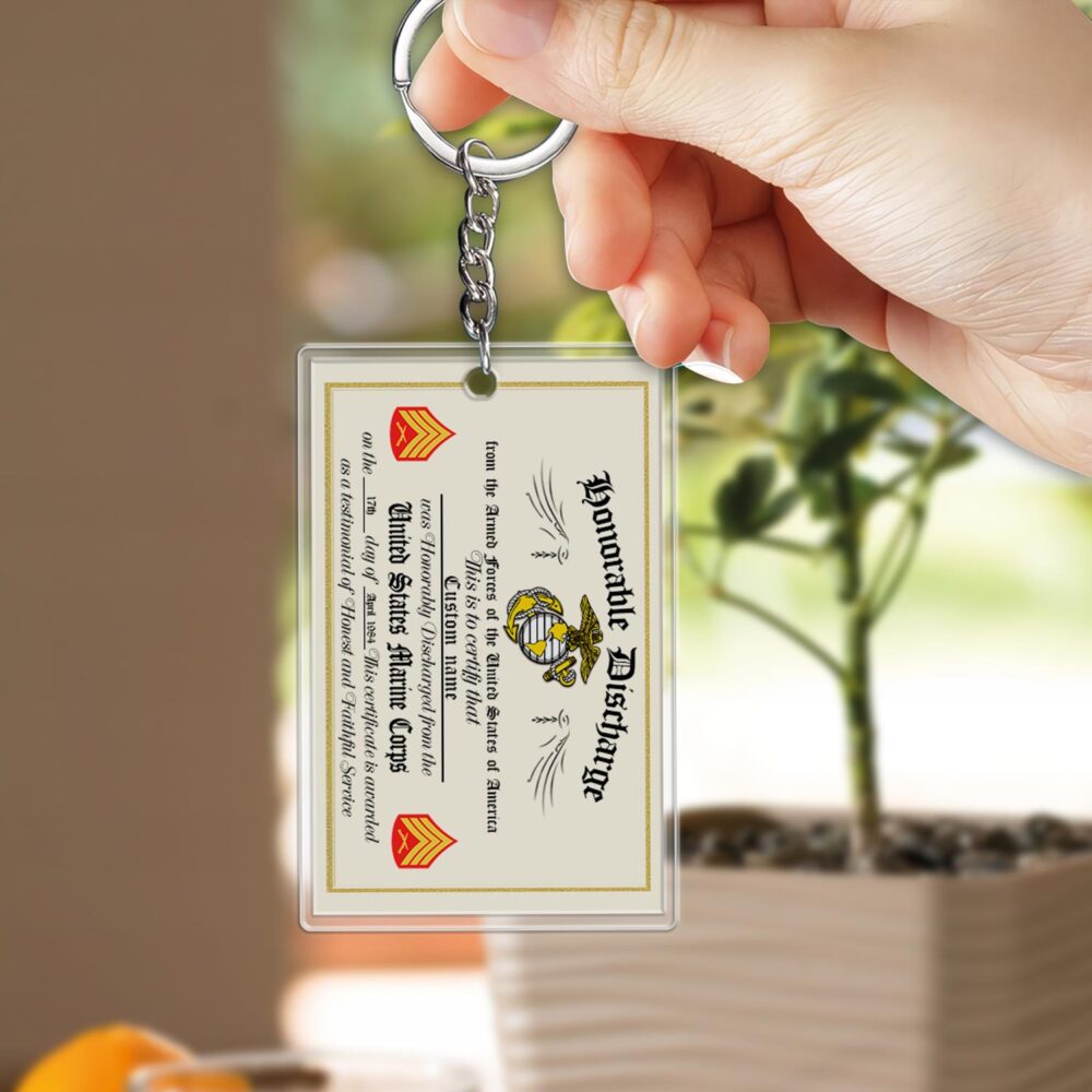 US Marine Corps, E 9 Marines Sergeant Major - Acrylic Keychain - Image 2
