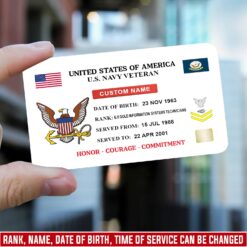 US Navy, Thank a Veteran - Printed Metal Card