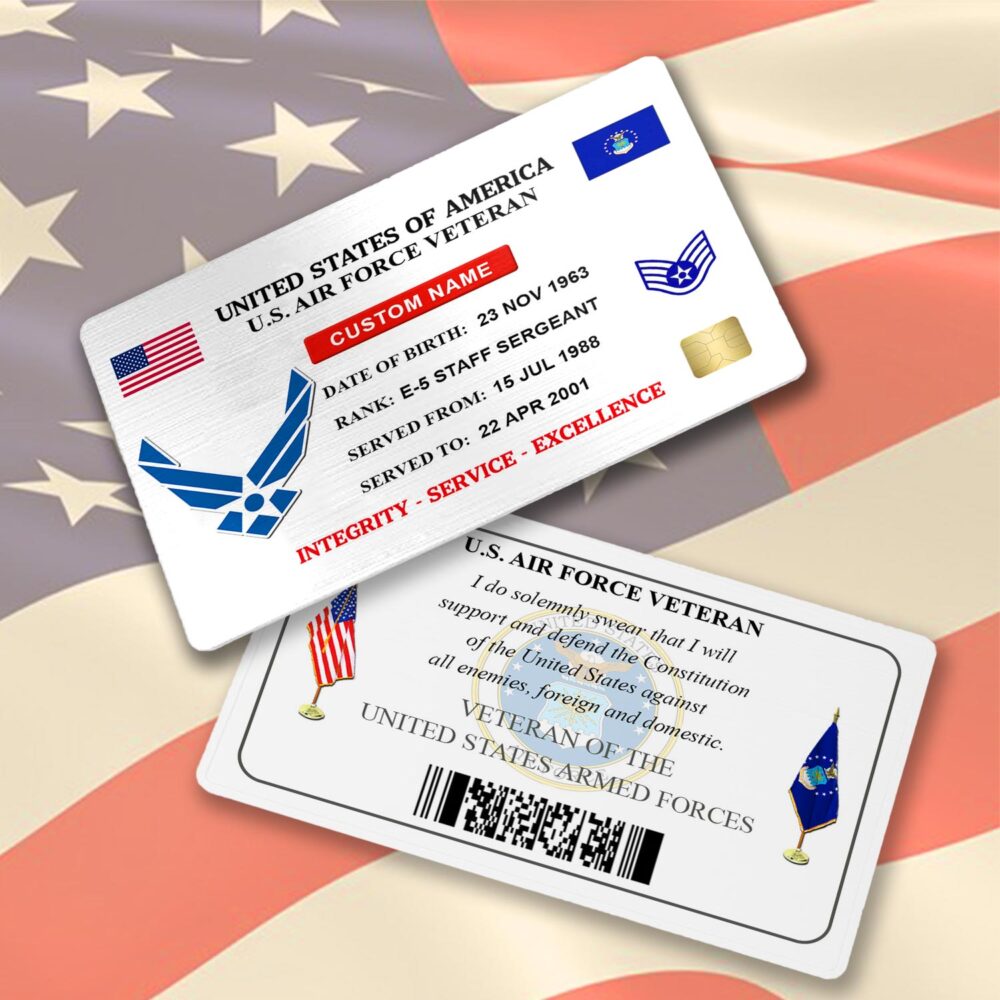 US Air Force , E 7 Air Force Master Sergeant - Printed Metal Card - Image 2