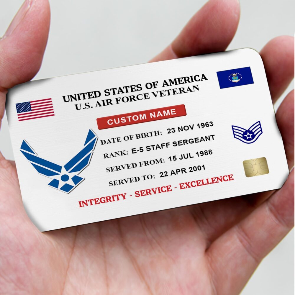 US Air Force , E 7 Air Force Master Sergeant - Printed Metal Card - Image 3