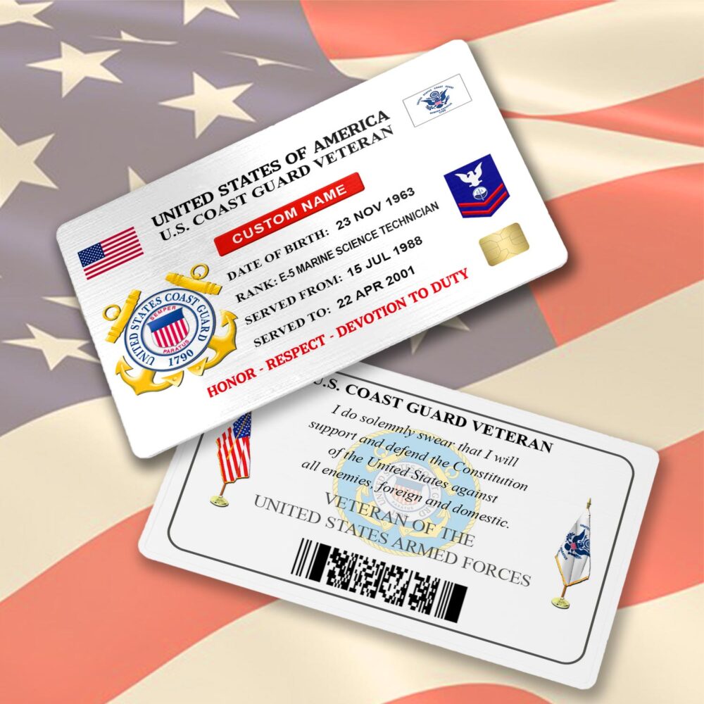 US Coast Guard, E 5 Gold - Printed Metal Card - Image 2