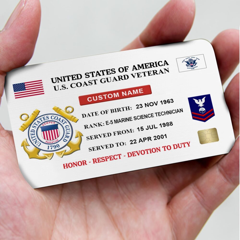 US Coast Guard, E 5 Gold - Printed Metal Card - Image 3