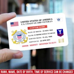 US Coast Guard, E 5 Gold - Printed Metal Card