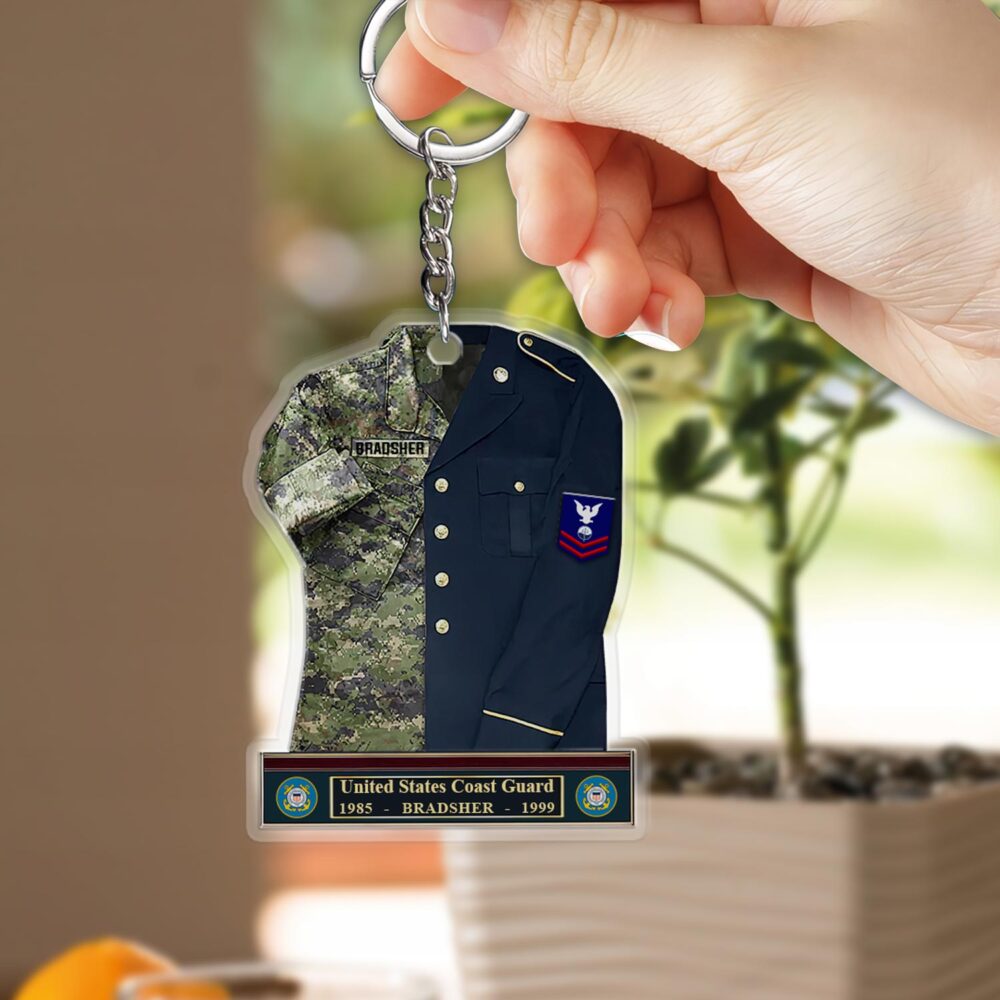 US Coast Guard, E 7 Gold - Acrylic Keychain - Image 2