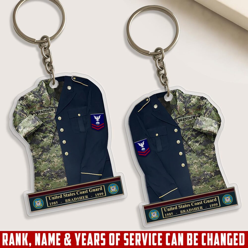 US Coast Guard, E 7 Gold - Acrylic Keychain