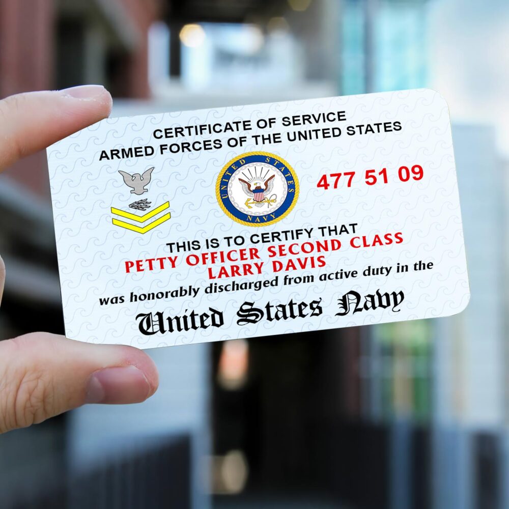 US Navy, Honoring All Who Served - Printed Metal Card - Image 2