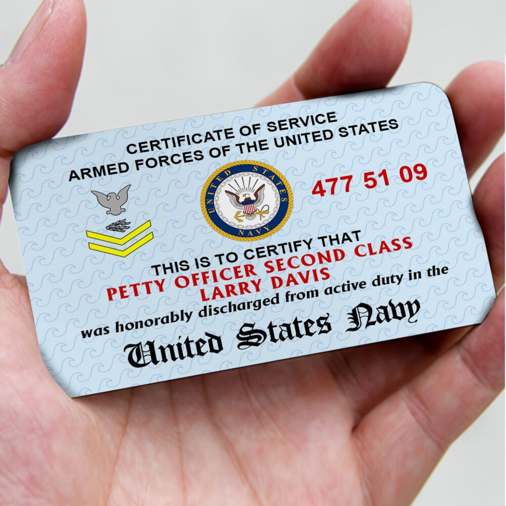 US Navy, Honoring All Who Served - Printed Metal Card - Image 3