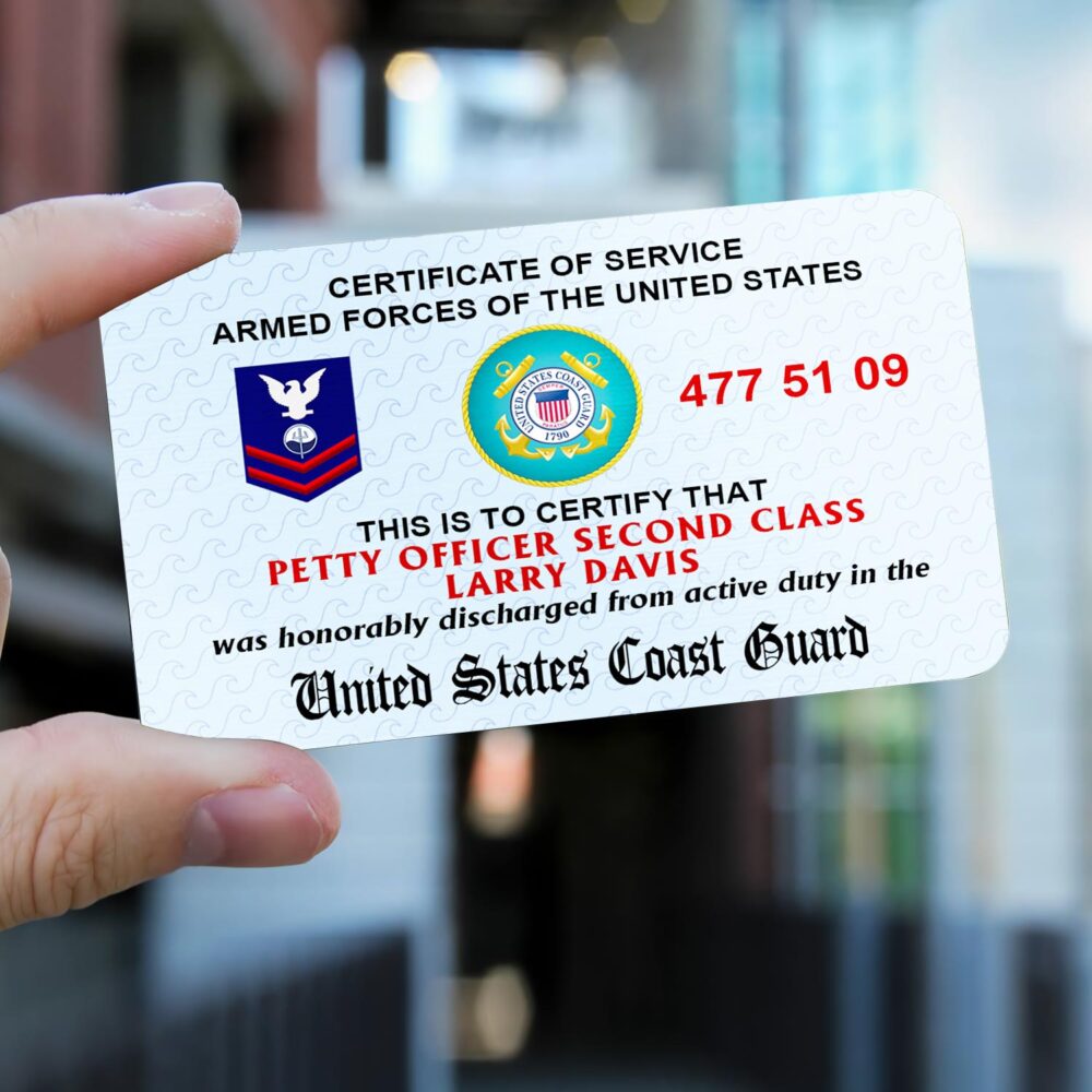 US Coast Guard, All Gave Some, Some Gave All - Printed Metal Card - Image 2