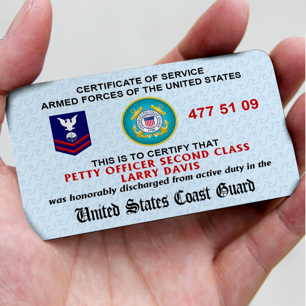 US Coast Guard, All Gave Some, Some Gave All - Printed Metal Card - Image 3
