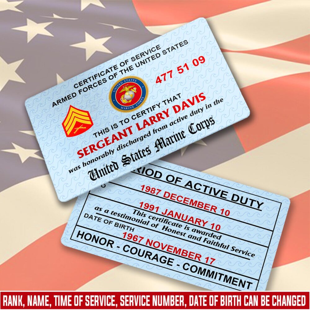 US Marine Corps, The Jarheads - Printed Metal Card