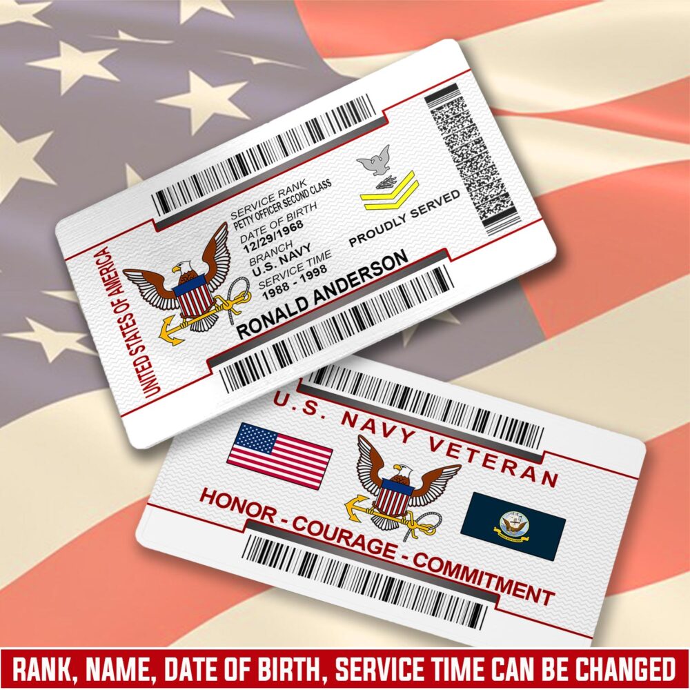 US Navy, Once A Sailor, Always A Sailor - Printed Metal Card