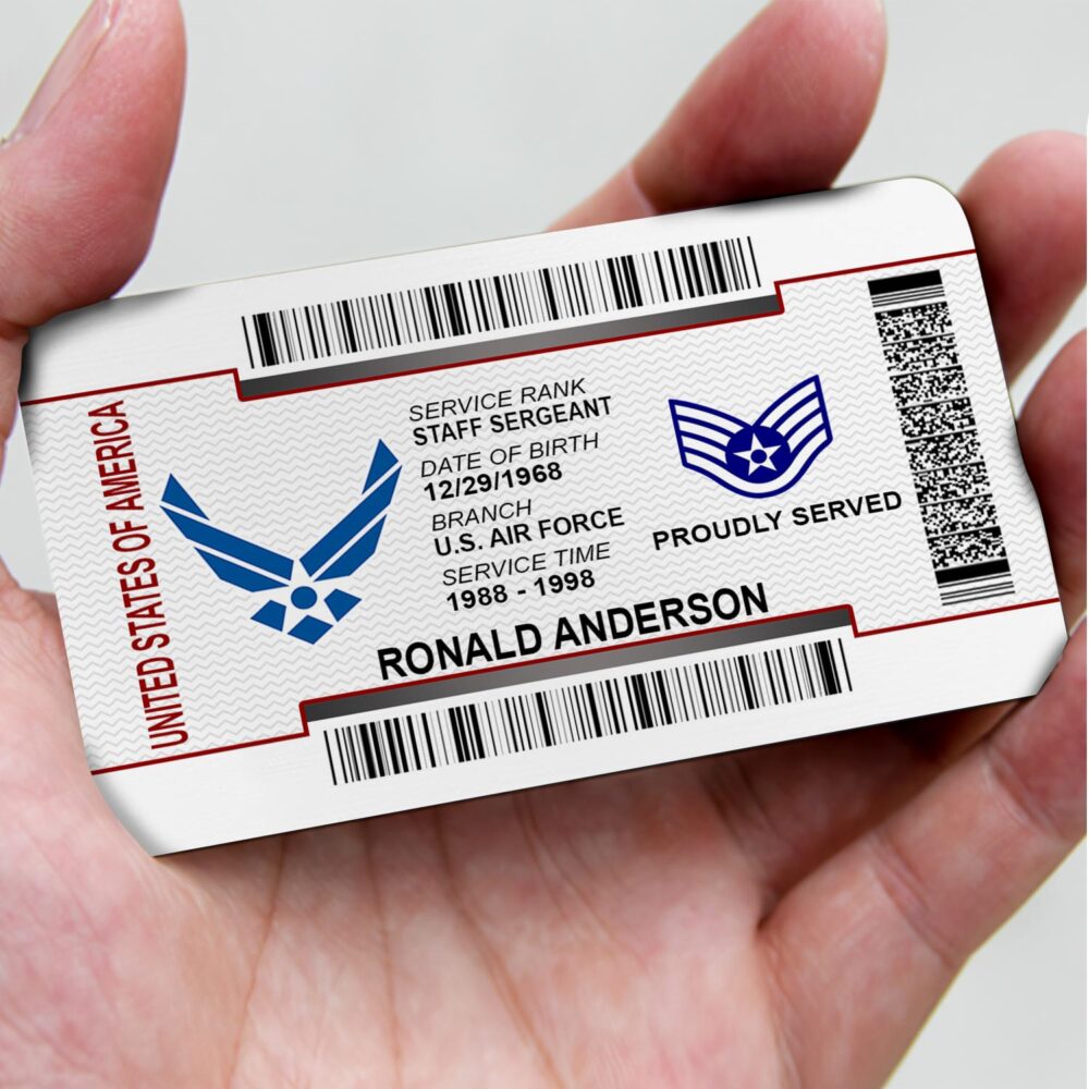 US Air Force , Duty, Honor, Country - Printed Metal Card - Image 3