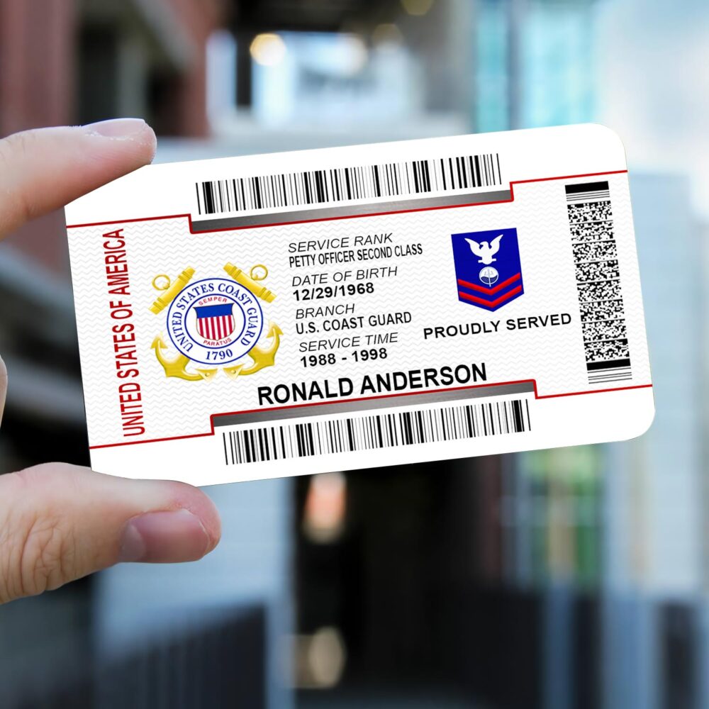 US Coast Guard, Always Remember, Never Forget - Printed Metal Card - Image 2