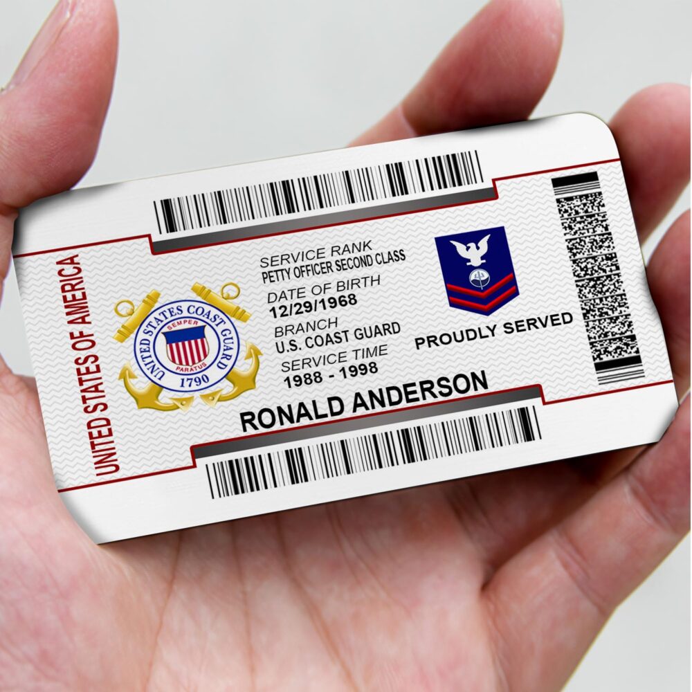 US Coast Guard, Always Remember, Never Forget - Printed Metal Card - Image 3