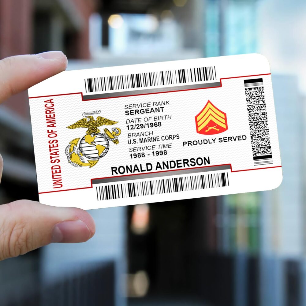 US Marine Corps, E 2 Marines Private First Class - Printed Metal Card - Image 2