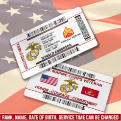 US Marine Corps - Printed Metal Card