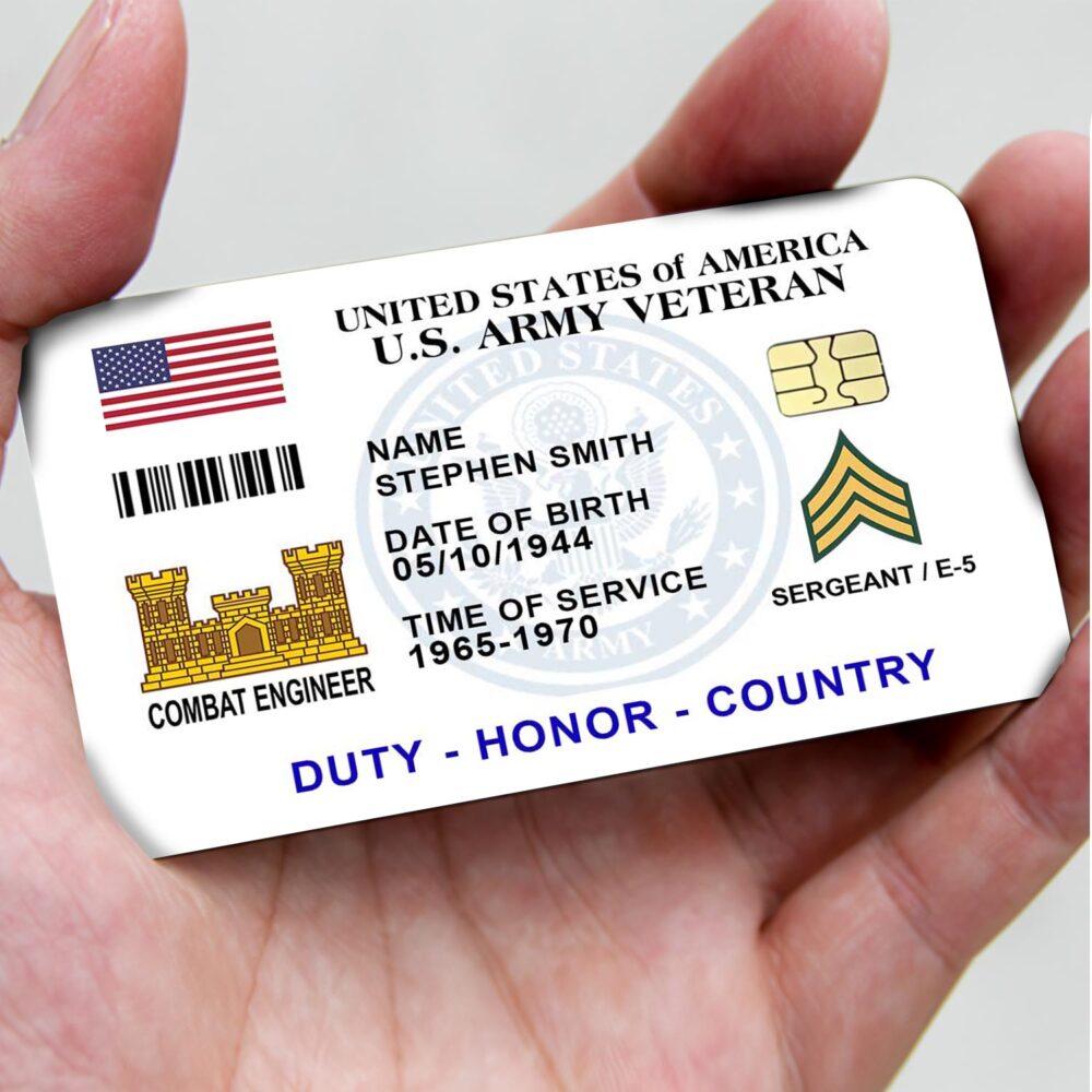 Army Branch, American By Birth, Veteran By Choice - Printed Metal Card - Image 3