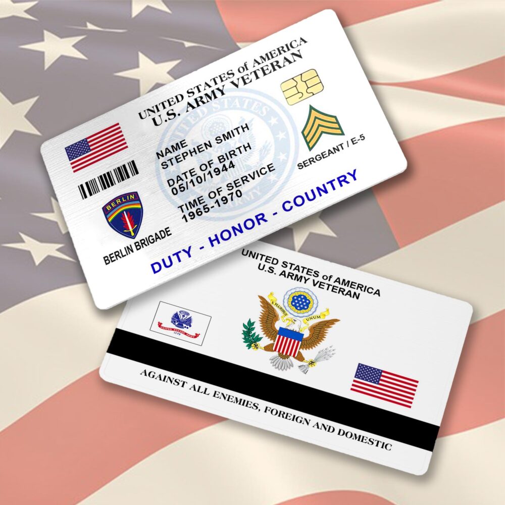 Army Division, O 4 Army Major - Printed Metal Card - Image 2